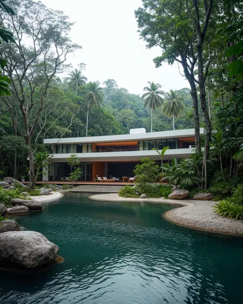 House by a forest lake