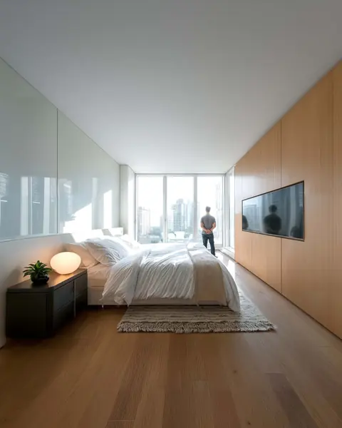 Bedroom overlooking the city